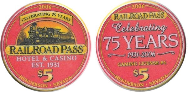 railroad pass casino chip